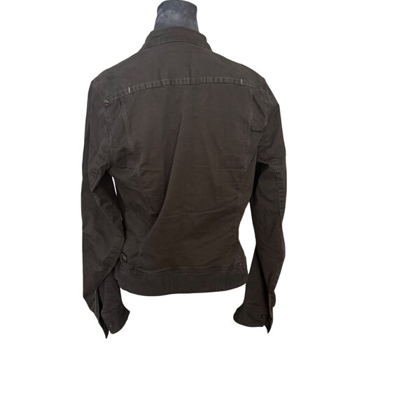 G Star Womens Olive Military Style Jacket With Stand Collar & Zipper Closure - Picture 6 of 8